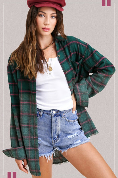 Vintage plaid button-up shirt