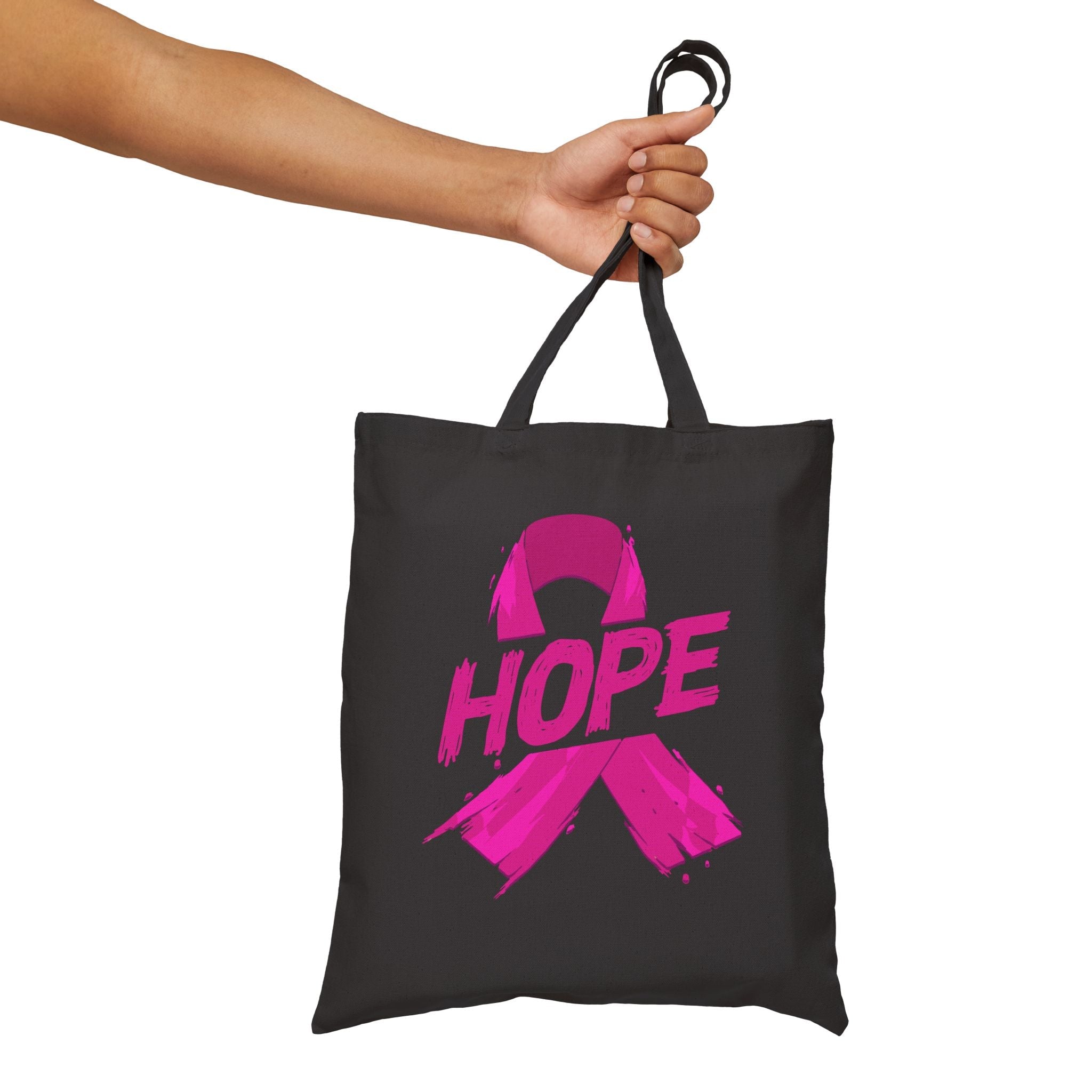 Breast Cancer Awareness Tote Bag Eco Friendly Cotton Tote Pink Ribbon Hope Design For Support Gift And Shopping Coco’s Tee Boutique