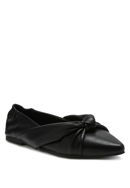 Knot Detail Pointed Ballet Flats