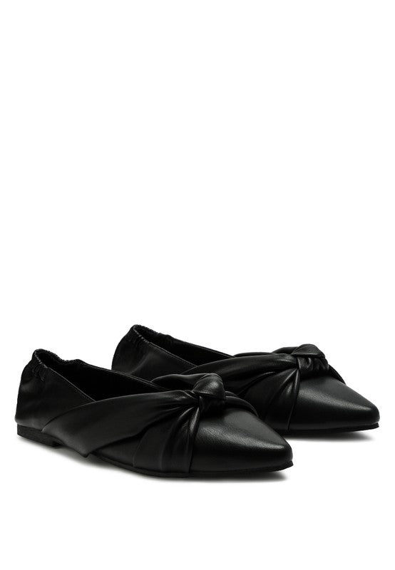 Knot Detail Pointed Ballet Flats