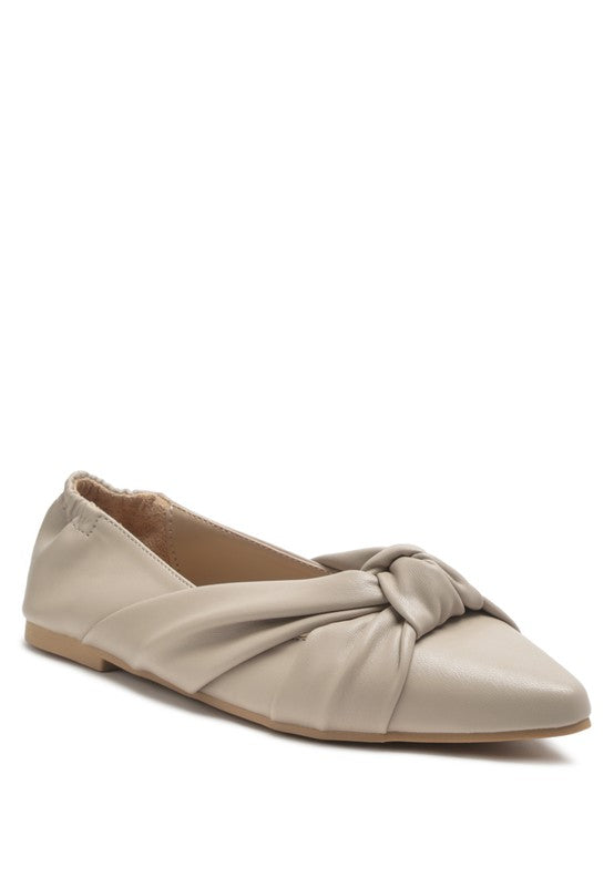 Knot Detail Pointed Ballet Flats