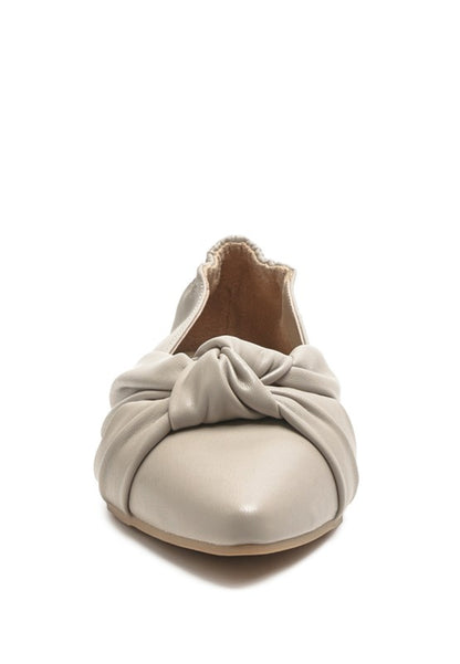 Knot Detail Pointed Ballet Flats