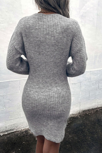 Ribbed Long Sleeve Sweater Dress.