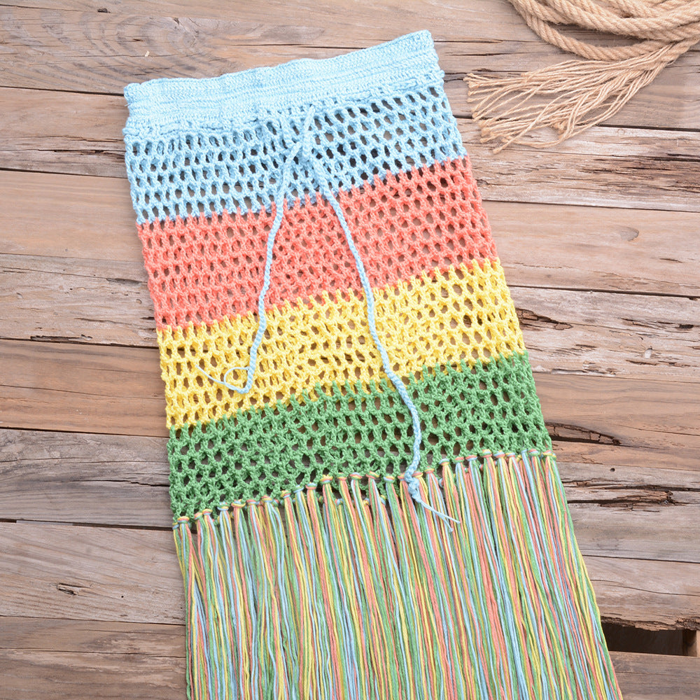 Modern at Hand Crocheting Beach Split Tassel Color A line Skirt Bella Mia