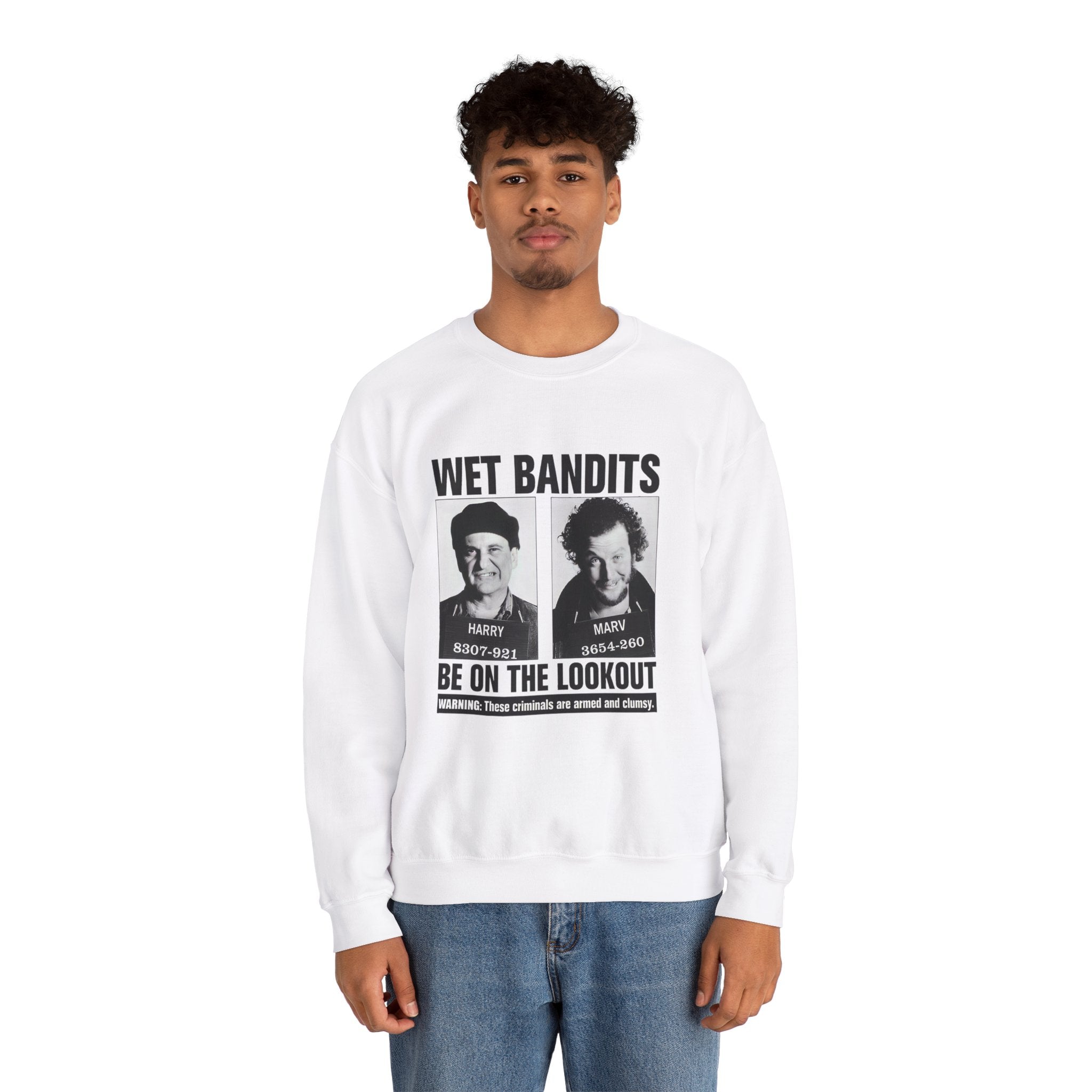 Wet Bandits Home Alone Christmas Sweatshirt With Mugshots Graphic Holiday Heist Edition Coco’s Tee Boutique