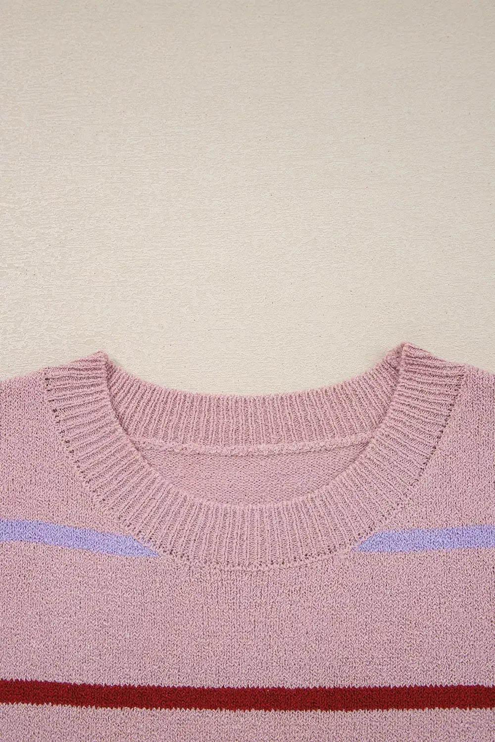 Striped Drop Shoulder Long Sleeve Sweater Simply Love