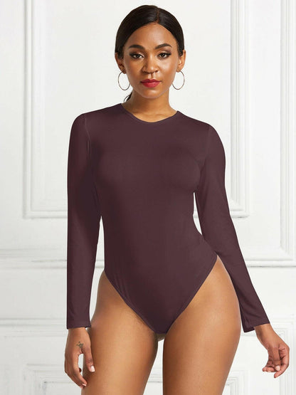 Round Neck Long Sleeve Bodysuit.