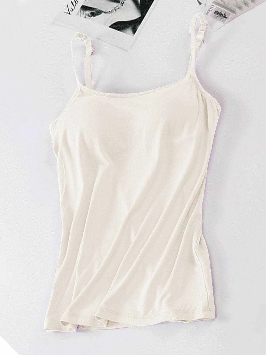 Scoop neck cami with adjustable straps - Love Salve 