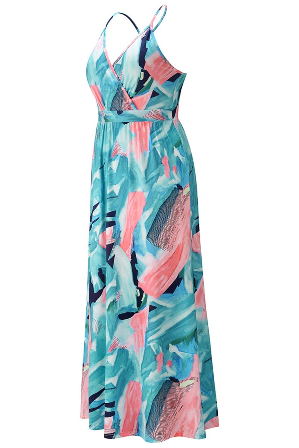 Crisscross Printed Surplice Cami Dress.