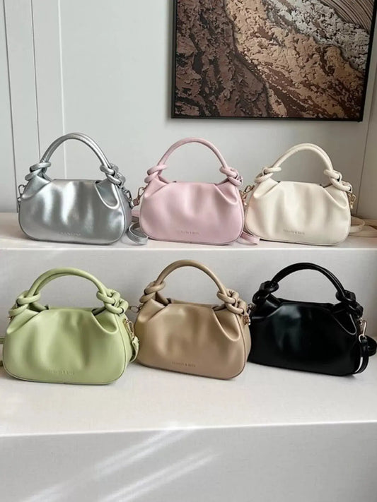 Knot Handle Ruched Crossbody Bag Simply Love