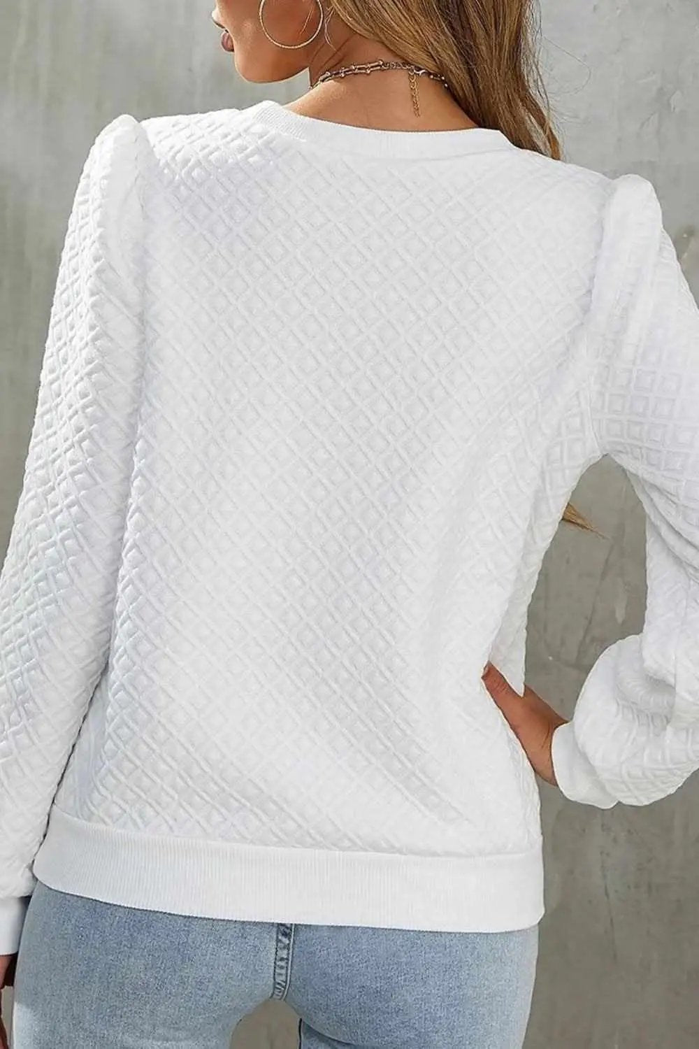 Flattering textured long sleeve top - Love Salve 