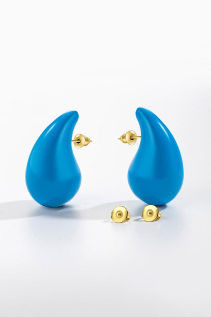 Elegant water drop brass earrings for a minimalist touch