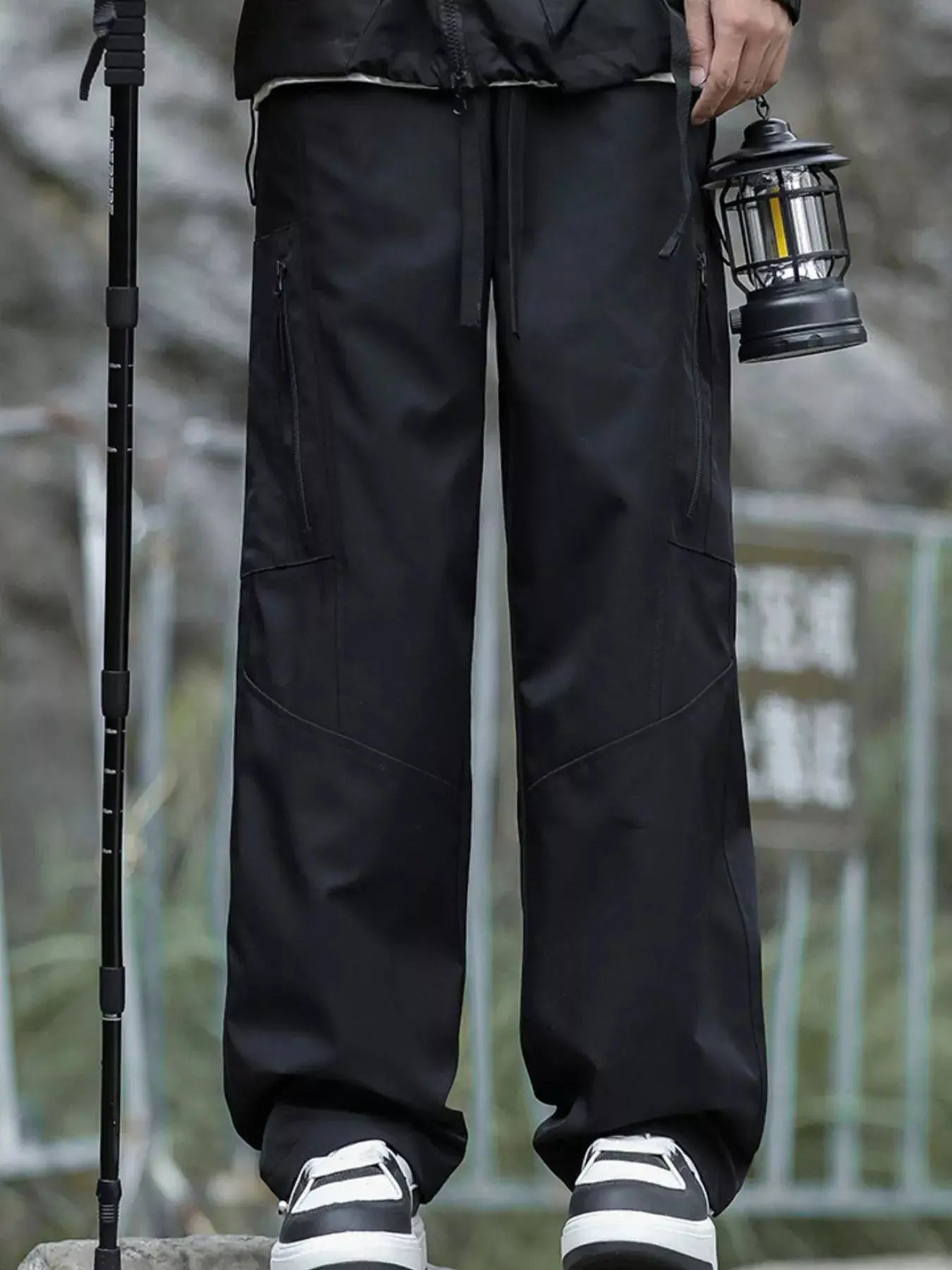 Men's Plus Size Relaxed Fit Cargo Pants with Zipper Pockets Simply Love