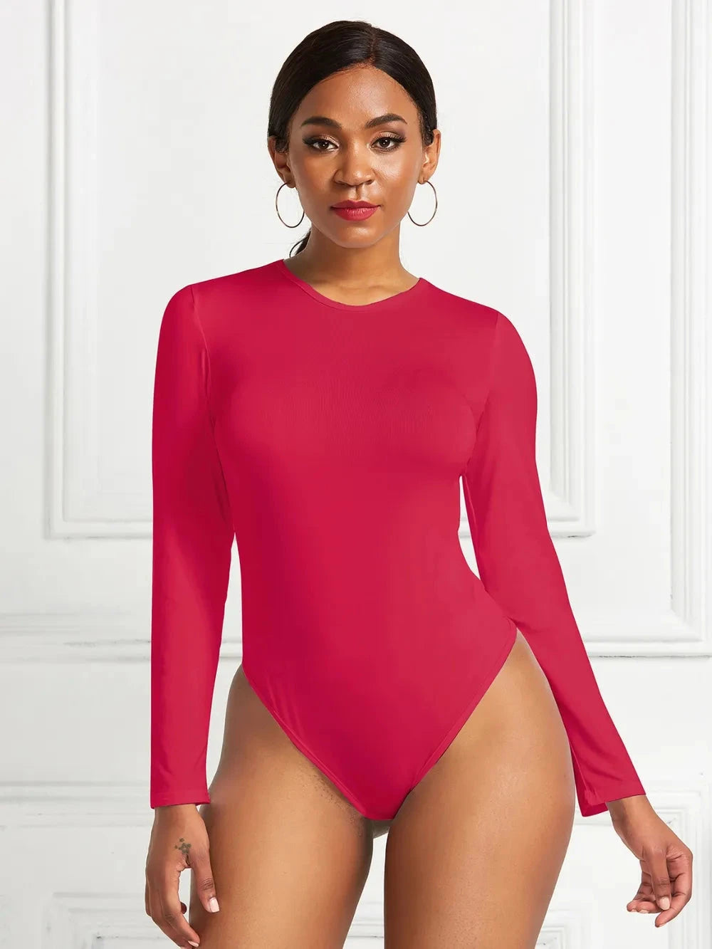 Round Neck Long Sleeve Bodysuit Coco’s Tee Boutique