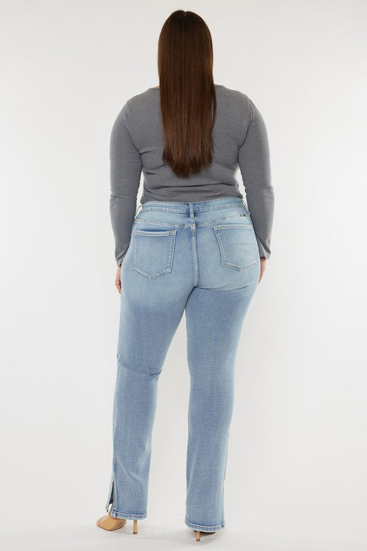 Plus Mid Rise Y2K Medium Wash Bootcut Jeans KanCan Coco’s Tee Boutique