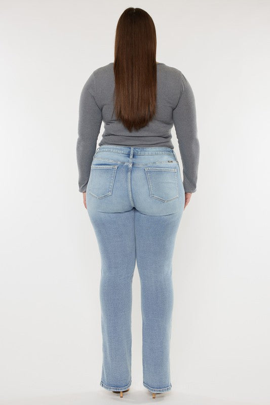 Plus Mid Rise Y2K Medium Wash Bootcut Jeans KanCan Coco’s Tee Boutique