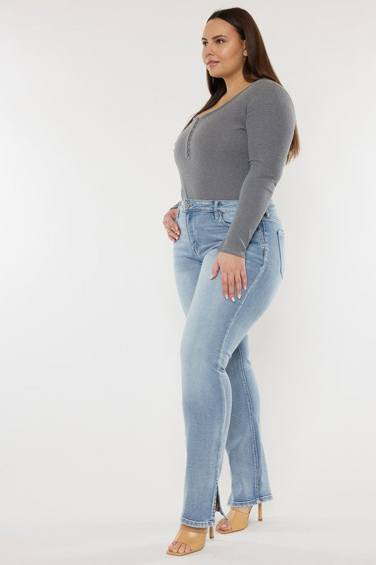 Plus Mid Rise Y2K Medium Wash Bootcut Jeans KanCan Coco’s Tee Boutique