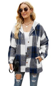 Hooded Long Sleeve Shacket for Women