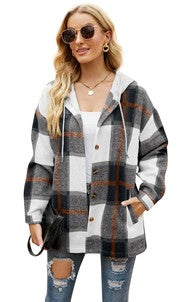 Hooded Long Sleeve Shacket for Women