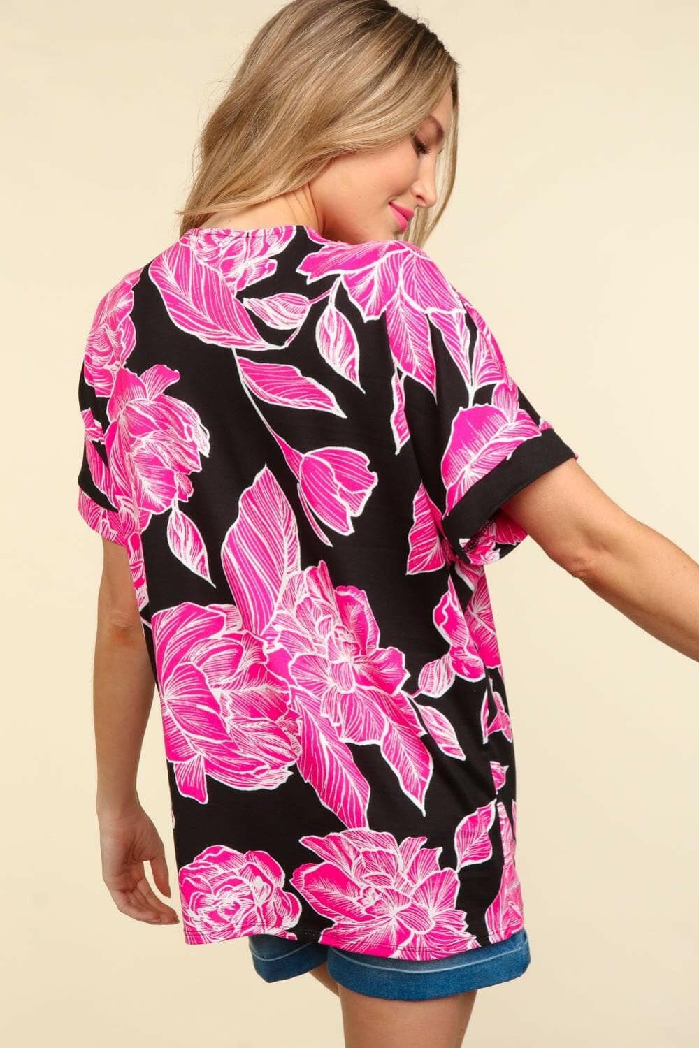 Haptics Floral Drop Shoulder T-Shirt.