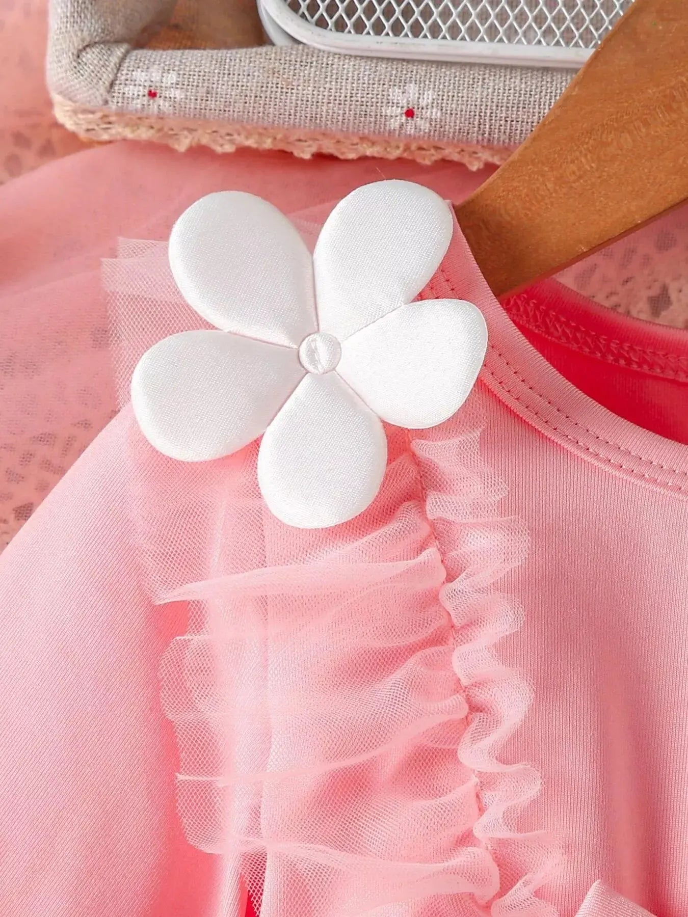 Children's Bow Decor Ruffle Trim Dress Simply Love