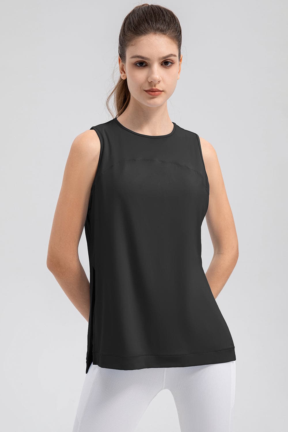 Slit Round Neck Tank.