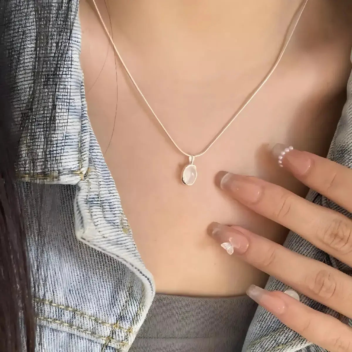 925 Sterling Silver Agate Pendant Necklace Simply Love