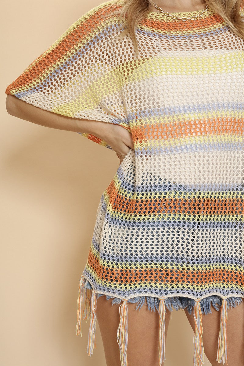 Stripe cover up top Miss Sparkling