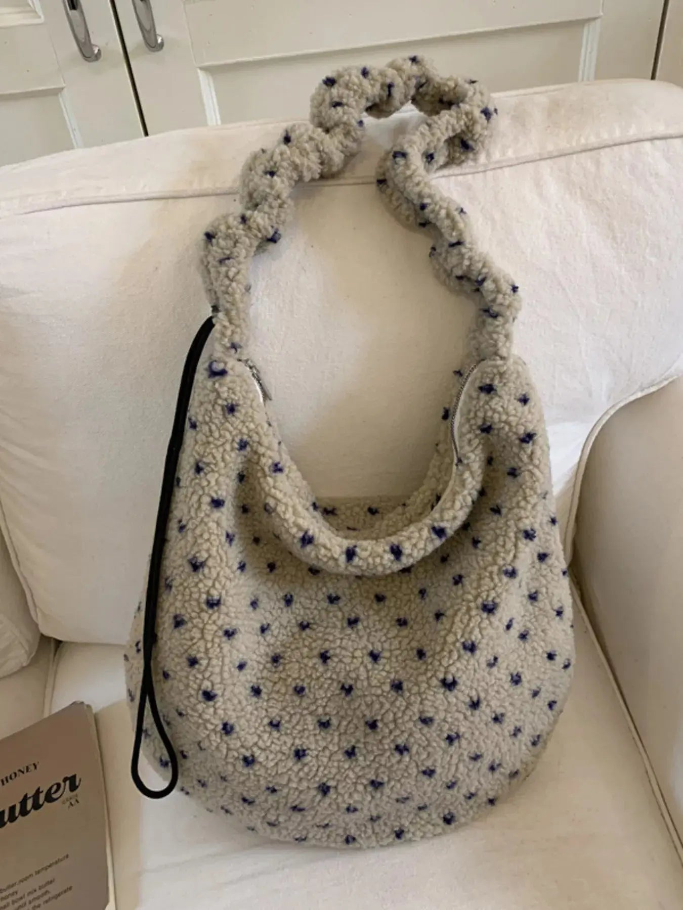 Sherpa Ruched Strap Handbag Simply Love