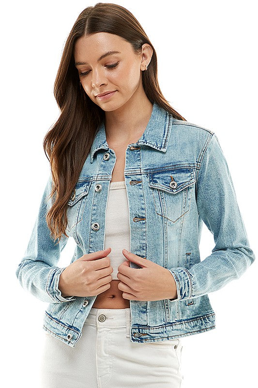 Spandex  Ladies  Casual Denim Jacket Coco’s Tee Boutique