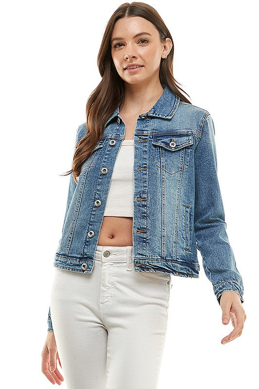 Spandex  Ladies  Casual Denim Jacket Coco’s Tee Boutique