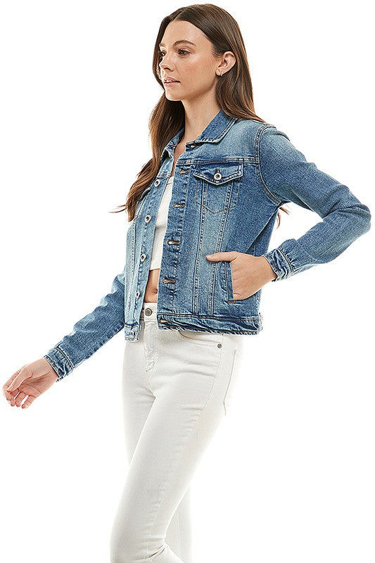 Spandex  Ladies  Casual Denim Jacket Coco’s Tee Boutique