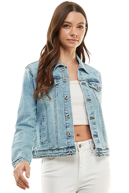 Spandex  Ladies  Casual Denim Jacket Coco’s Tee Boutique