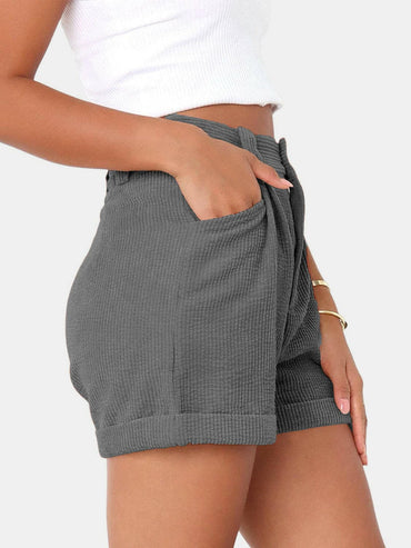 Full Size High Waist Shorts with Pockets.