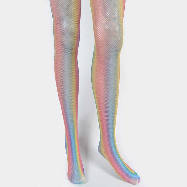 Sparkling holographic fishnet stockings