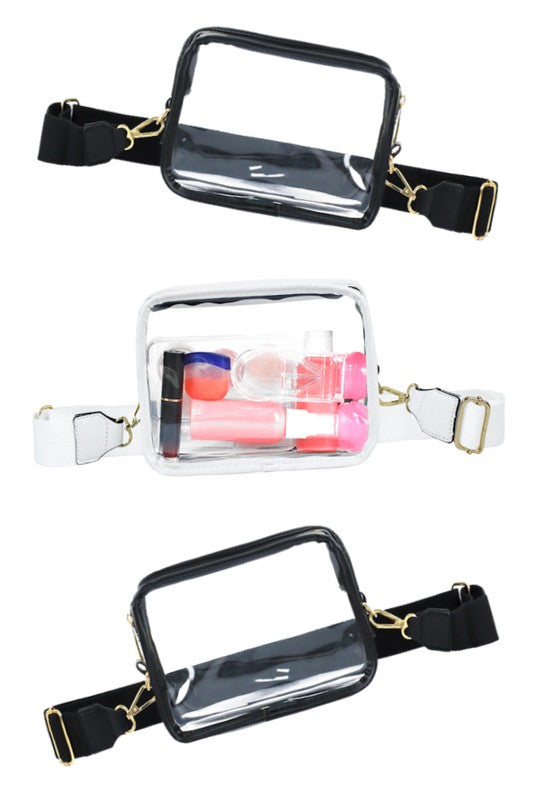 Clear Square Stadium Sling Bag Crossbody Strap Coco’s Tee Boutique