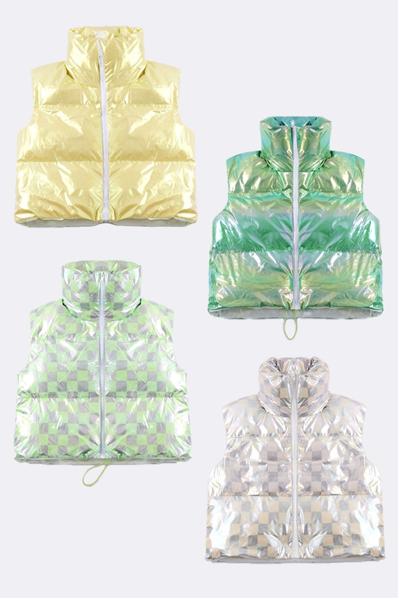 Metallic Puffer Vest Miss Sparkling