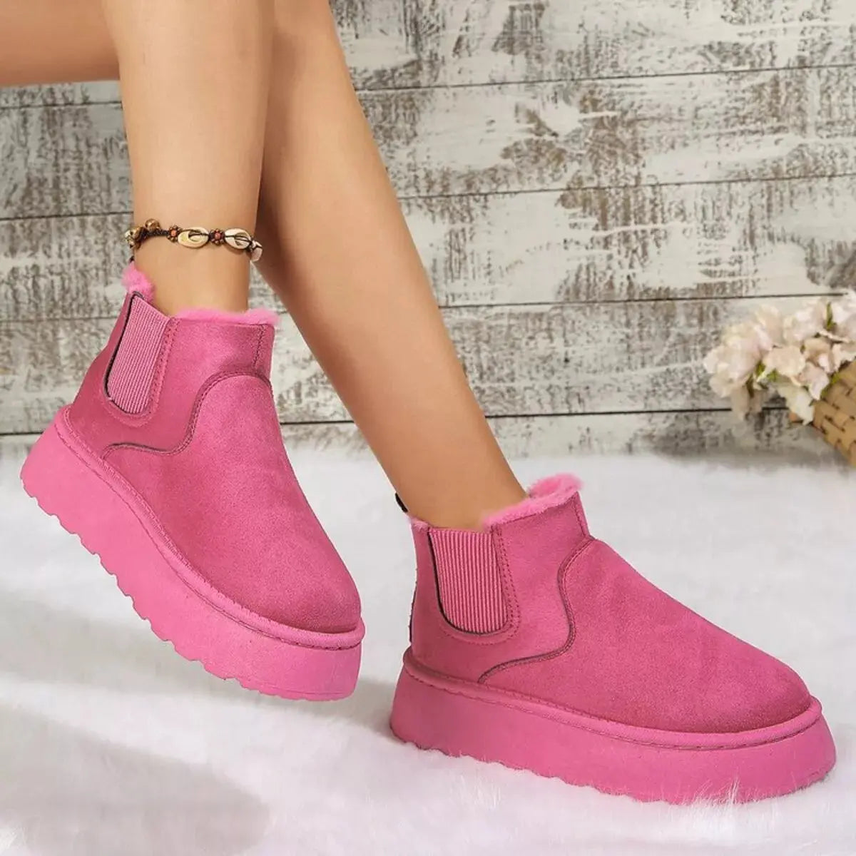 Round Toe Platform Ankle Boots Simply Love
