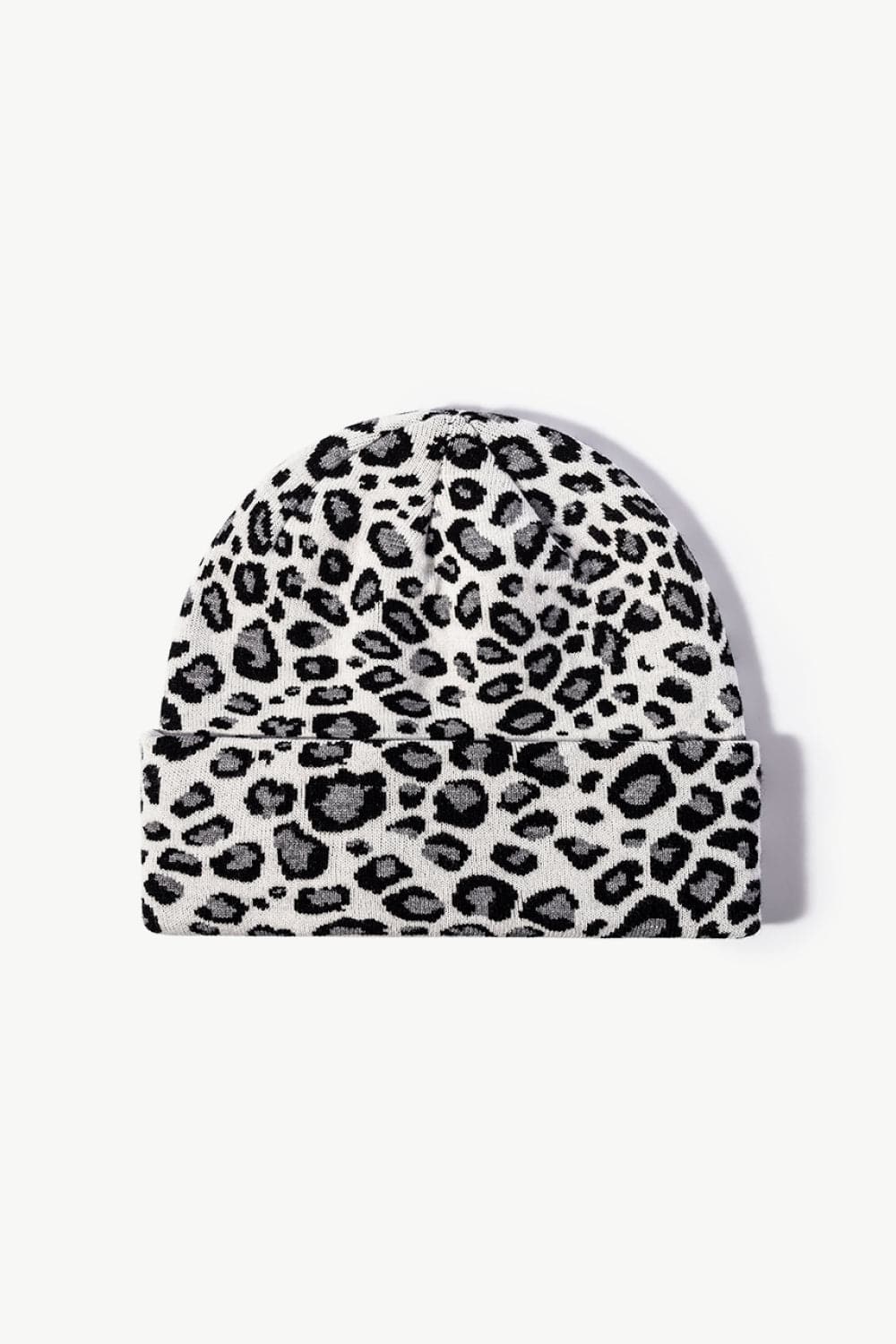 Leopard Pattern Cuffed Beanie.