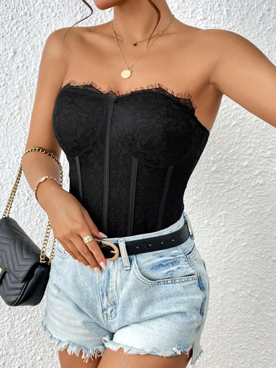 Strapless Sweetheart Neck Bodysuit.