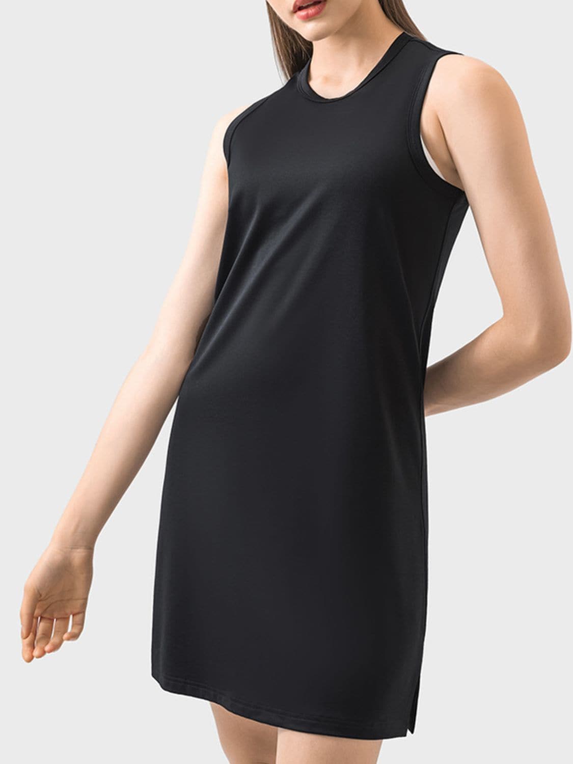 Round Neck Sleeveless Active Dress.