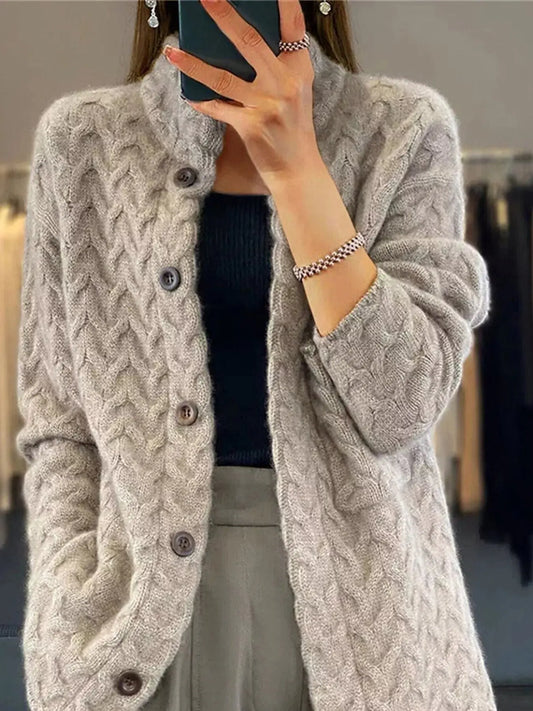 Textured Knit Button-Down Cardigan Simply Love