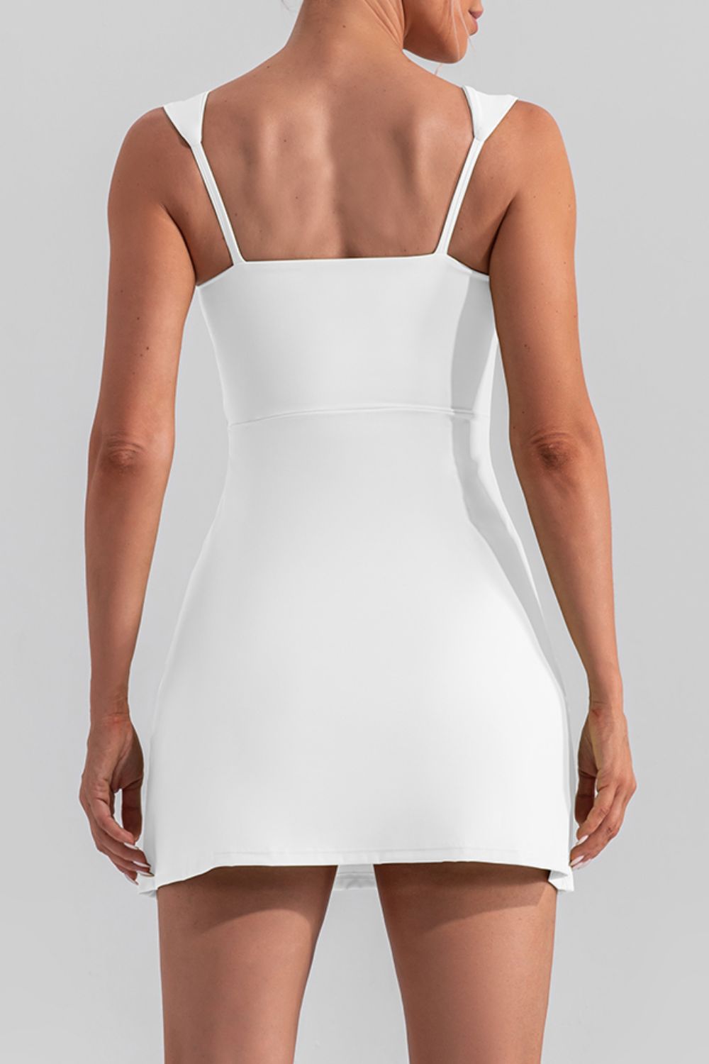 Square Neck Sleeveless Slit Mini Active Dress Coco’s Tee Boutique