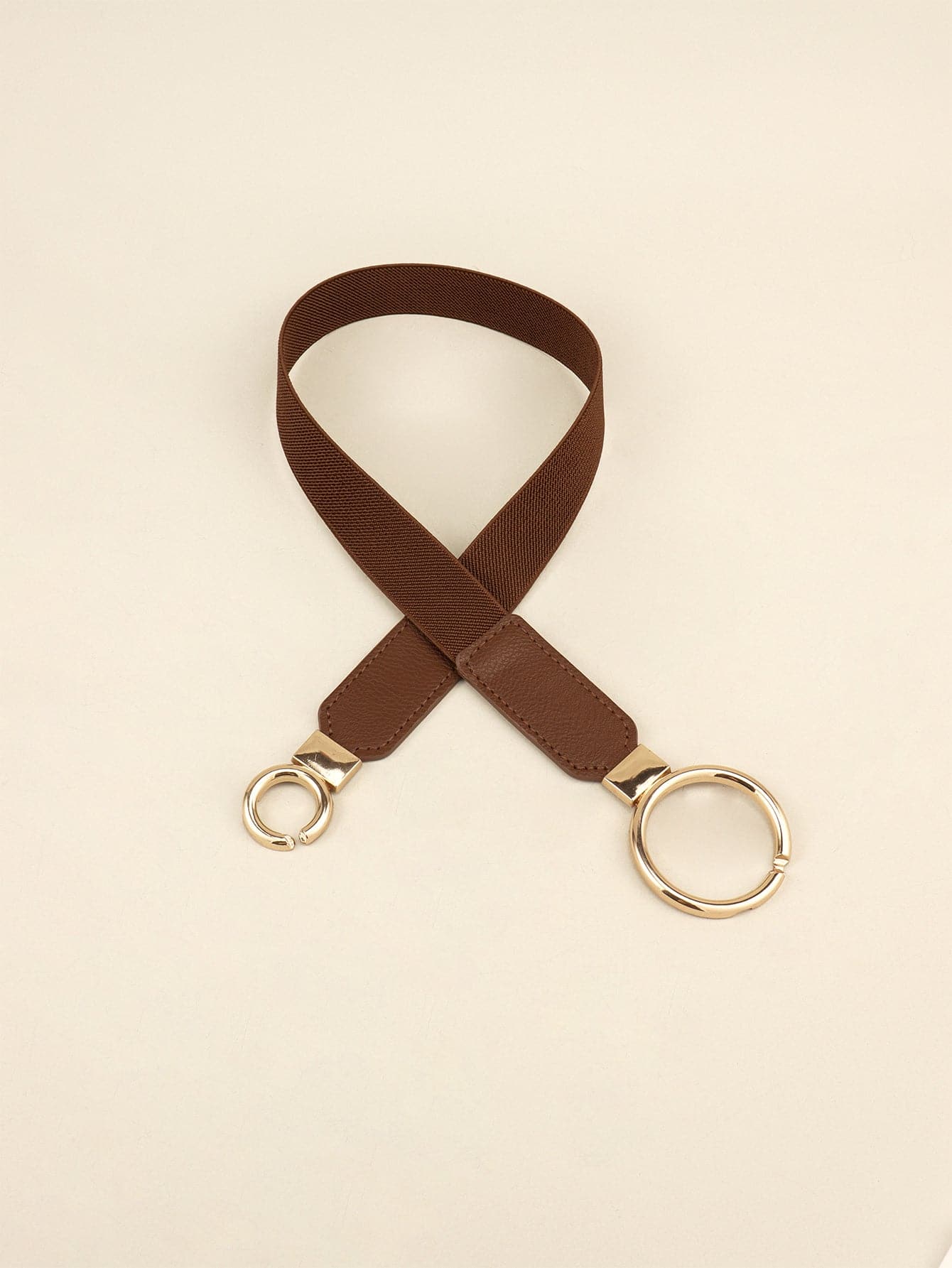 Double Ring Buckle Elastic PU Belt.