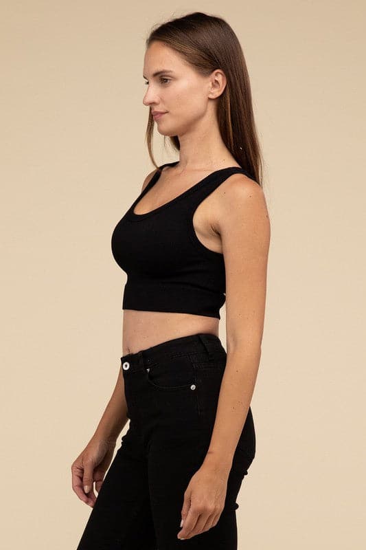 Ribbed Seamless Crop Top.