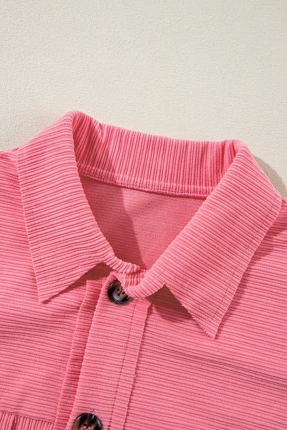 Bonbon corduroy button-up shacket