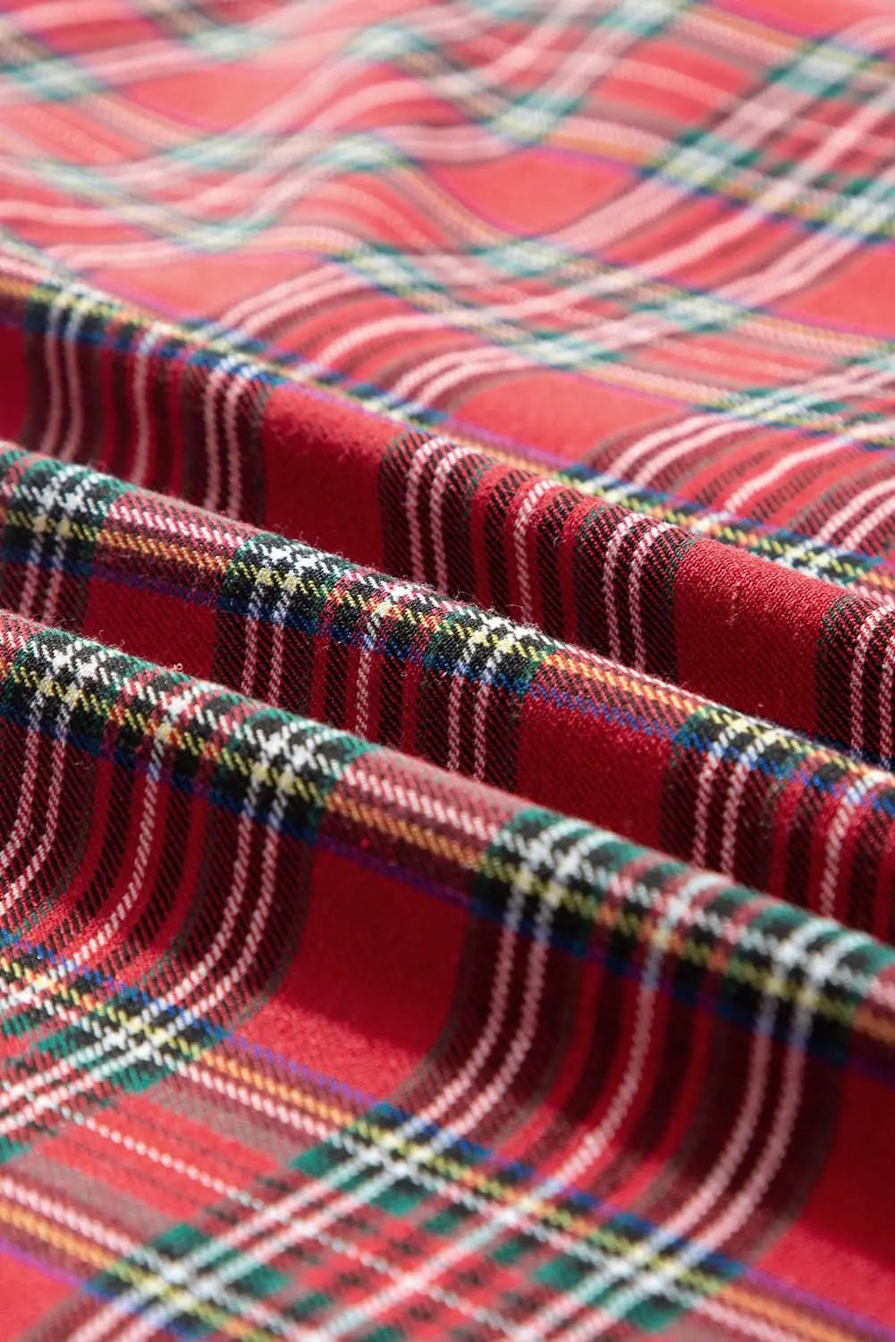 Cozy plus size red plaid lounge set - Love Salve 