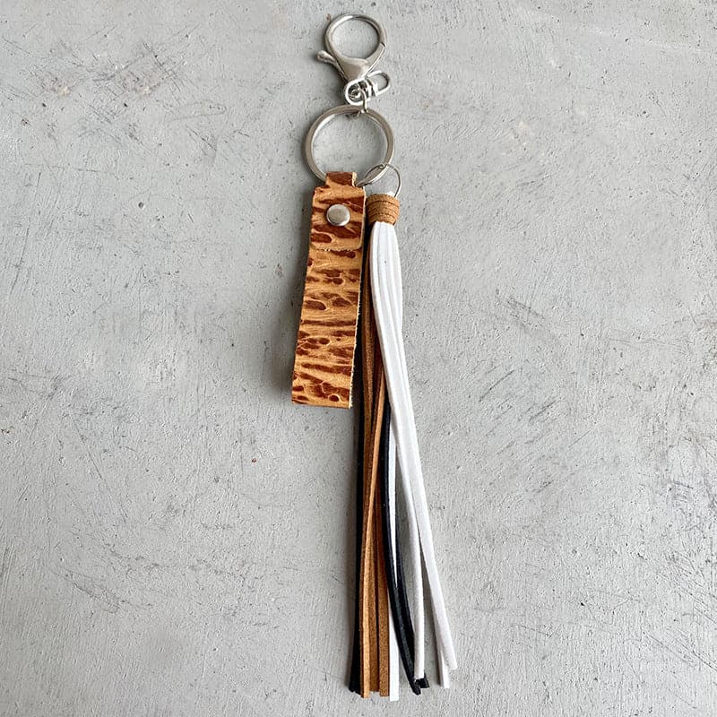 Genuine Leather Tassel Keychain.