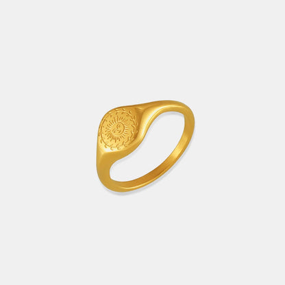 Radiant Sunburst Ring in 18K Gold-Plated Finish