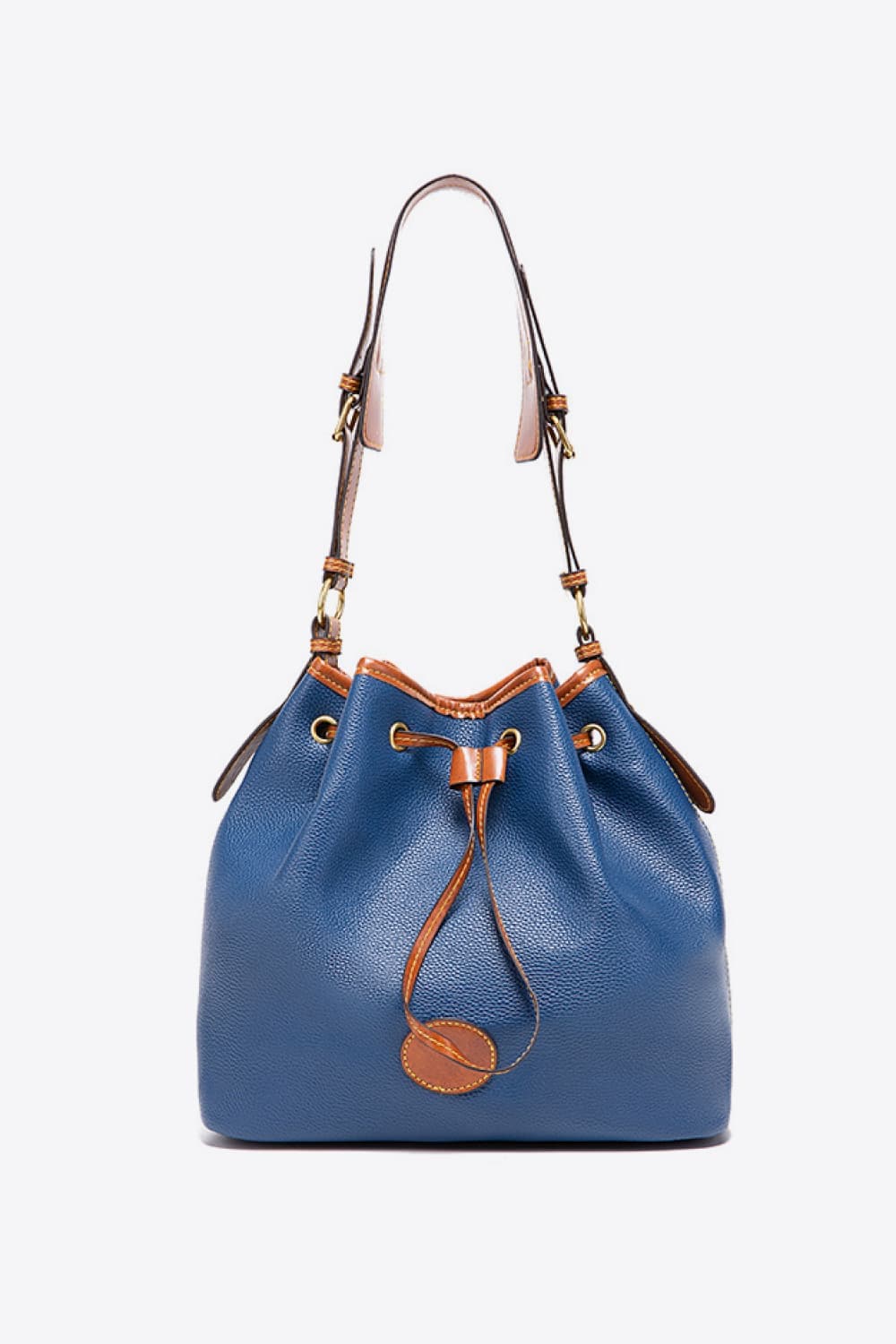 PU Drawstring Bucket Bag.